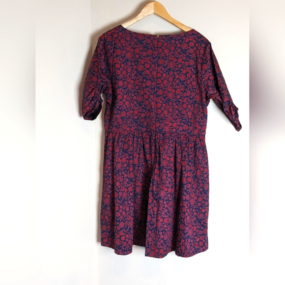 Mata Traders Red and Navy Floral Dress XL - Picture 2 of 2